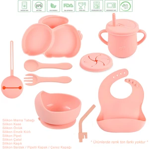Silikon Beslenme Seti / Pembe