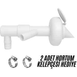 Çift Girişli Gider Çekvalf Adaptörü Ø50 mm | Çamaşır Bulaşık Makinesi Koku ve Haşere Önleyici