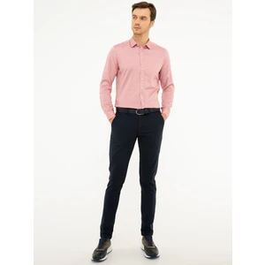 Erkek Kırmızı Slim Fit Uzun Kollu Gömlek 50219663-VR030