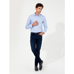 Erkek Mavi Slim Fit Uzun Kollu Gömlek 50217951-VR036