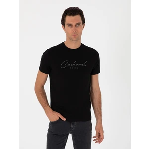 Erkek Siyah Slim Fit Bisiklet Yaka T-Shirt 50310035-VR046