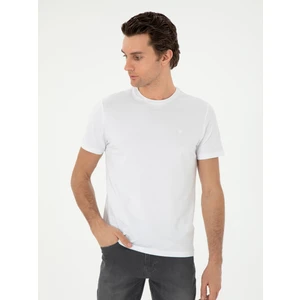 Erkek Beyaz Slim Fit Bisiklet Yaka Merserize Basic T-Shirt 50305451-VR013