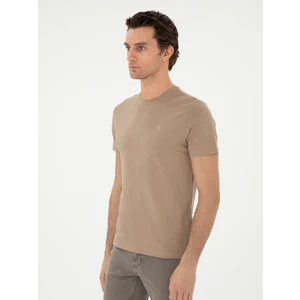 Erkek Vizon Slim Fit Bisiklet Yaka Merserize Basic T-Shirt 50305451-VR052