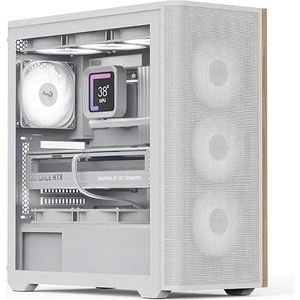 Aero Cool D501A White 4X12CM A-Rgb Fanlı, Ahşap Ön Panel Detaylı, Tempered Cam Yan ve Mesh Ön Panel, USB Type-C, Atx Bilgisayar Kasası (AE-D501A-WH)