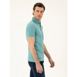 Erkek Mint Melanj Slim Fit Polo Yaka Merserize T-Shirt 50284769-VR176