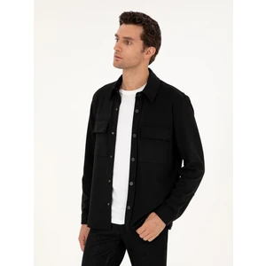 Erkek Siyah Regular Fit Ceket Gömlek 50292995-VR046
