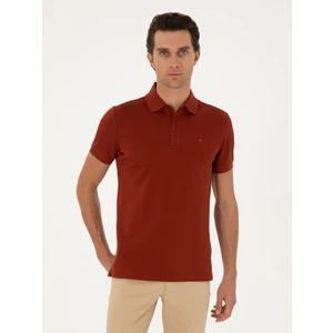 Erkek Kiremit Slim Fit Basic Tişört 50284769-VR031
