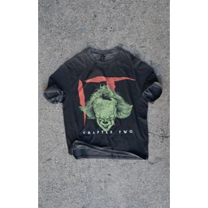 It Chapter Two Baskılı Oversize Yıkamalı T-Shirt
