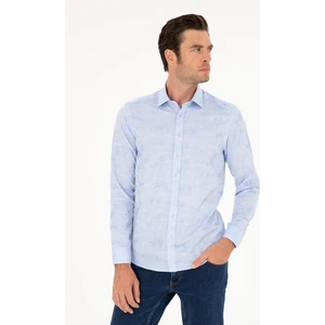 Erkek Açık Mavi Slim Fit Uzun Kollu Gömlek 50233094-VR003