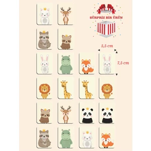 Zeka Kartları Ahşap Eğitici Hafıza Eşleştirme Oyunu Sevimli Hayvanlar Puzzle Oyuncak ( 5,5 x 7,5 Cm)