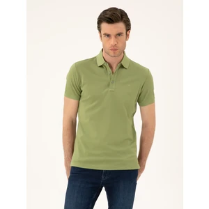 Erkek Açık Yeşil Slim Fit Polo Yaka Merserize T-Shirt 50284769-VR092