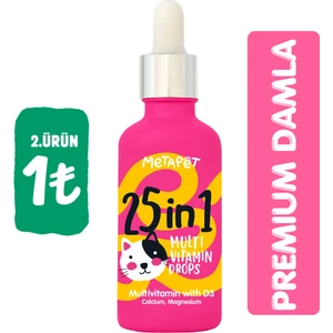 Kediler için Premium Multi Vitamin Damla, Doğal ve Organik Içerikli Kedi vitamini, 50 ML