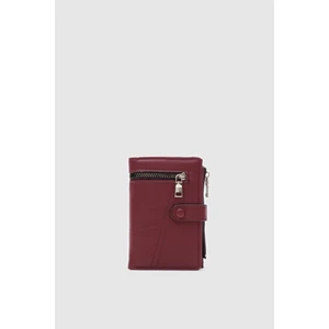 Shule Bags Earl Fermuarlı Bordo Cüzdan