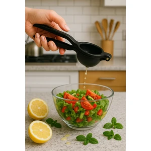 Metal Narenciye Limon Sıkacağı Özel Tasarım Desenli Limon Portakal Sıkacağı Mat Siyah