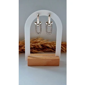 Vıp Paslanmaz Çelik Tiff Model Taşlı Silver Küpe