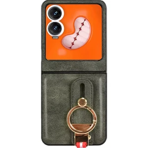 Tecno Phantom V Flip2 Askılıklı Standlı Açacaklı Deri KILIF-AL5118