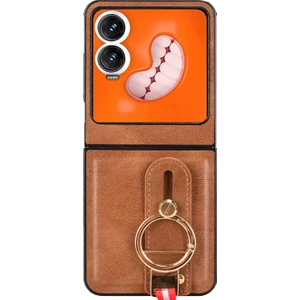 Tecno Phantom V Flip2 Askılıklı Standlı Açacaklı Deri KILIF-AL5118