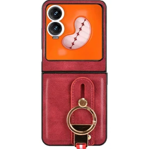 Tecno Phantom V Flip2 Askılıklı Standlı Açacaklı Deri KILIF-AL5118