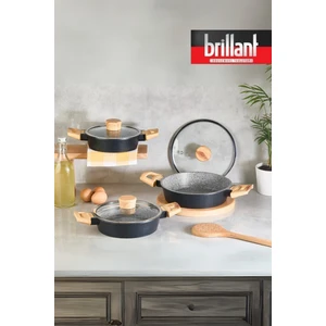 Biogranit Castor Serisi Cam Kapaklı 3’lü Sahan Seti