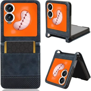 Tecno Phantom V Flip2 Retro Tasarım Kartlıklı Deri KILIF-AL5119