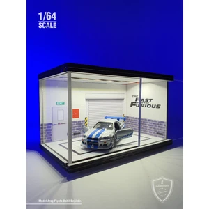 1:64 Ölçek Fast And Furious LED Işıklı Diorama Ahşap Malzemeden Üretim