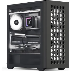 D502A 4X12CM A-Rgb Fanlı, Şık Mesh Ön Panel, Tempered Cam Yan Panel, USB Type-C, Atx Bilgisayar Kasası (AE-D502A-BK)
