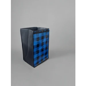 Işıltı Home Desıgn Telli Pazar Arabası Çantası Mavi Kareli