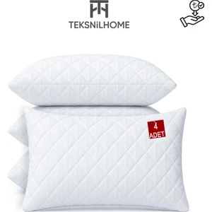 Teksnil Home Ekonomik 4'lü Kapitoneli Fermuarlı Yastık Alezi 50 x 70 cm