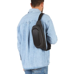 Erkek Siyah Deri Crossbody Çapraz Göğüs Omuz ve Bel Çantası NEW335