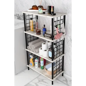 Barin DesignÇevir Kur Kolay Kurulum 4 Katlı Banyo Rafı | Metal Telli Çok Amaçlı Organizer Dolap Stand Raf