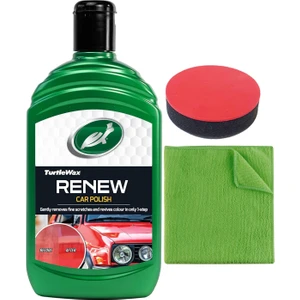 Turtle Wax Boya Yenileyici & Çizik Giderici Sıvı Cila 500 ml + Cila Uygulama Süngeri + Mikrofiber Bez