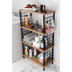 Çevir Kur Kolay Kurulum 4 Katlı Banyo Rafı | Metal Telli Çok Amaçlı Organizer Dolap Stand Raf