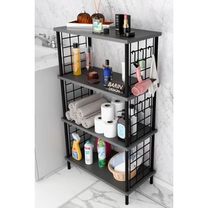 Çevir Kur Kolay Kurulum 4 Katlı Banyo Rafı | Metal Telli Çok Amaçlı Organizer Dolap Stand Raf