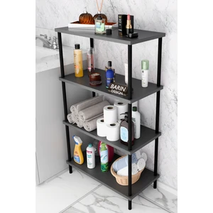 Barin DesignÇevir Kur Kolay Kurulum 4 Katlı Banyo Rafı | Metal Gövdeli Çok Amaçlı Organizer Stand Banyo Dolabı