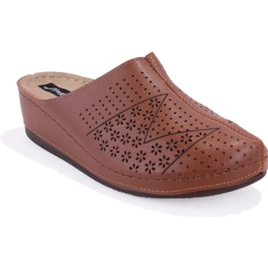 DZA37-1803 Kahve Günlük Ortopedik Burun Kapalı Kadın Terlik