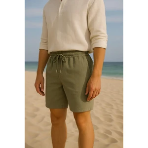 Erkek Cepli Keten Şort – Rahat Kalıp, Hafif Ve Nefes Alabilir Kumaş