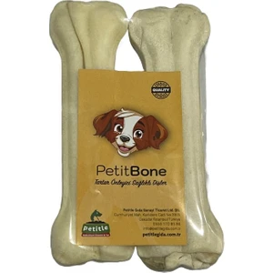 Küçük ve Orta Irk Köpekler Için Sütlü Sığır Derisi Press Köpek Kemiği 15 cm 2'li Paket