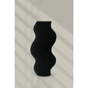 Nova Siyah Dalgalı Modern Vazo – Minimal Kıvrımlı Tasarım Vazo