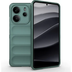 Redmi Note 14 4g Kılıf Esnek Tpu Oyuklu Arka Yüzey Tasarımlı Nvg Etnik Silikon Kapak - Koyu Yeşil