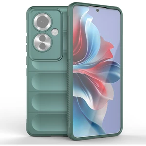 Reno 11F 5g Kılıf Esnek Tpu Oyuklu Arka Yüzey Tasarımlı Nvg Etnik Silikon Kapak - Koyu Yeşil