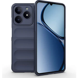 Realme C61 Kılıf Esnek Tpu Oyuklu Arka Yüzey Tasarımlı Otnv Etnik Silikon Kapak - Lacivert