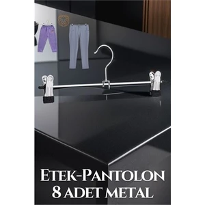 Modacar Metal Etek Pantolon Askısı - Mandallı Etek Askısı Pantolon Askısı 8 Adet