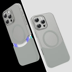 iPhone 16 Pro Max Kılıf M-Safe Şarj Özellikli Mıknatıslı Nvg Duble Kapak - Gri
