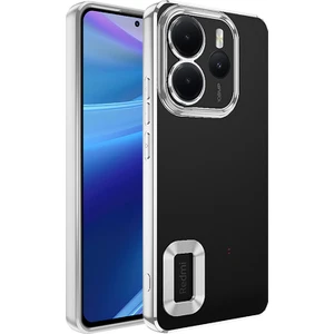 Redmi Note 14 4g Kılıf Kamera Korumalı Logo Gösteren Nvg Omega Kapak - Gümüş