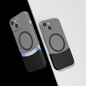 iPhone 15 Kılıf M-Safe Şarj Özellikli Rns Zore Duble Kapak - Siyah