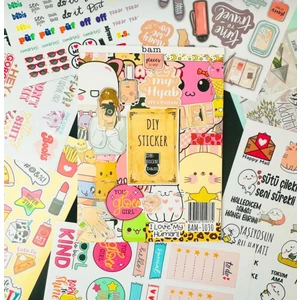 My Dıy Sticker Book 24 * 17 cm 16 Sayfa Özel Tasarım Rengarenk Sticker Kitabı