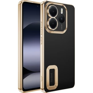 Redmi Note 14 5g Kılıf Kamera Korumalı Logo Gösteren Alt Omega Kapak - Gold