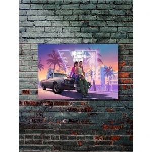Gta Iv (Grand Theft Auto 6) - Oyun / Gaming Posterleri, Özel Tasarım Kağıt Poster, Duvar Sanatı