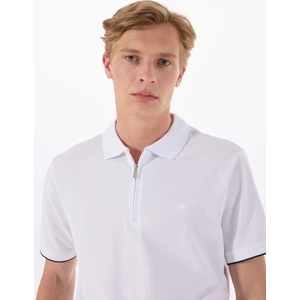 Baskılı Beyaz Erkek Polo T-Shirt M5SM-TST1324