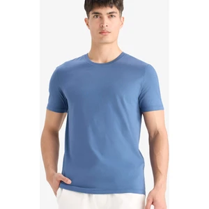 Slim Fit Dar Kesim Bisiklet Yaka Esnek Kumaş Kısa Kollu Tişört E2635AX25SM